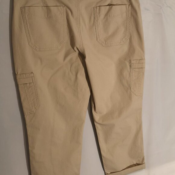 Eddie Bauer Ladies Size 8 Beige Slightly Curvy Crop Pants - Picture 2 of 5